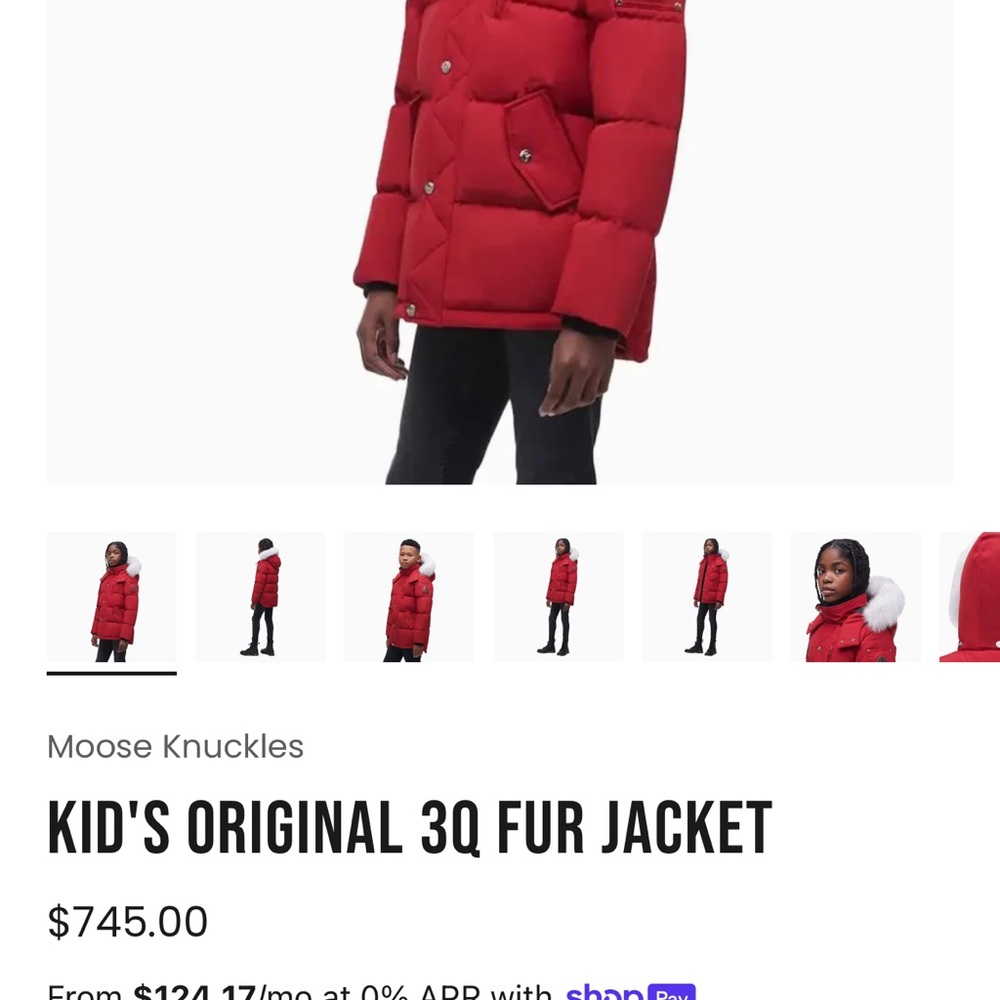 Moose Knuckles Red Kid's Jacket